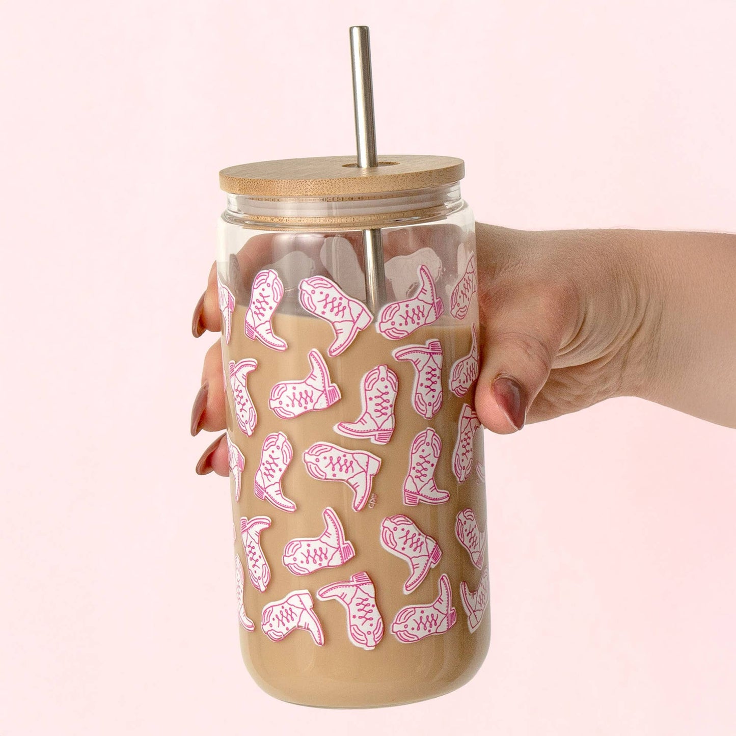 Western Cowgirl Boots Glass Can