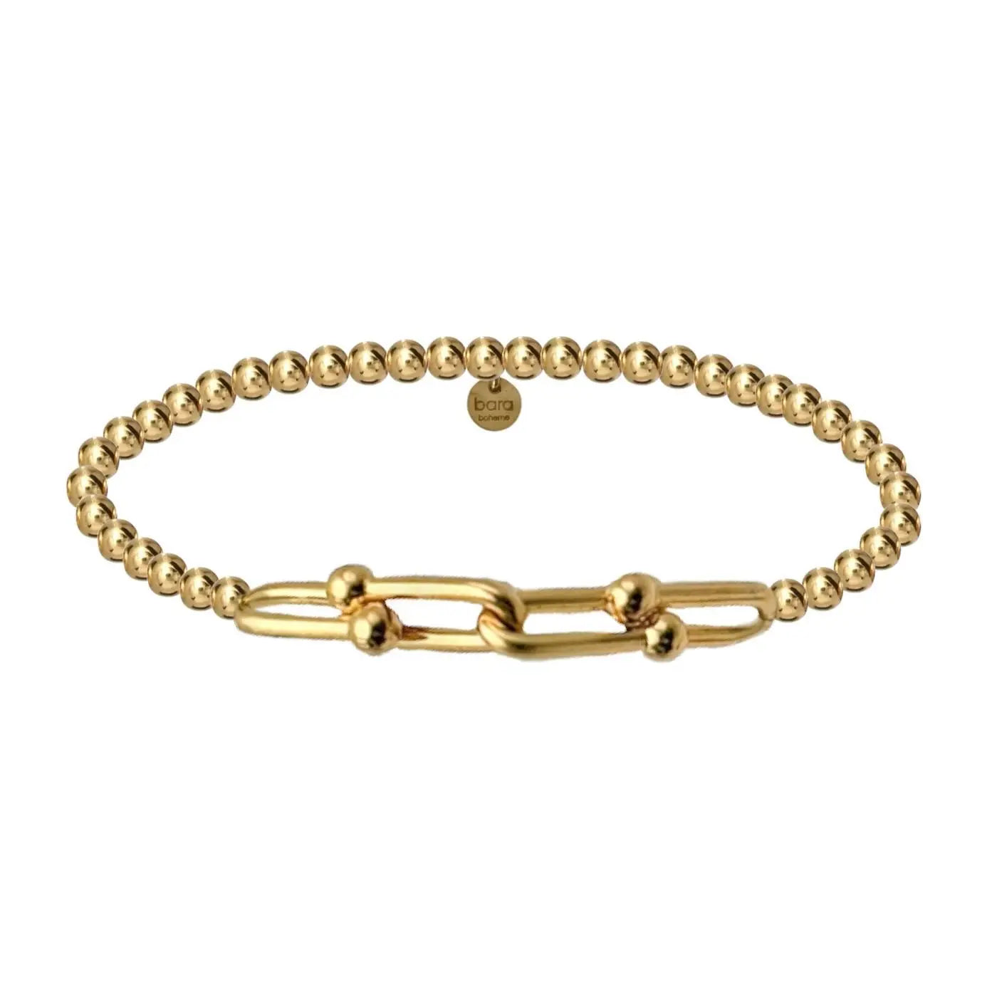 Bara Boheme 4x Hardware | Lg Chain Charm Gold Filled Ball Beads Bracelet