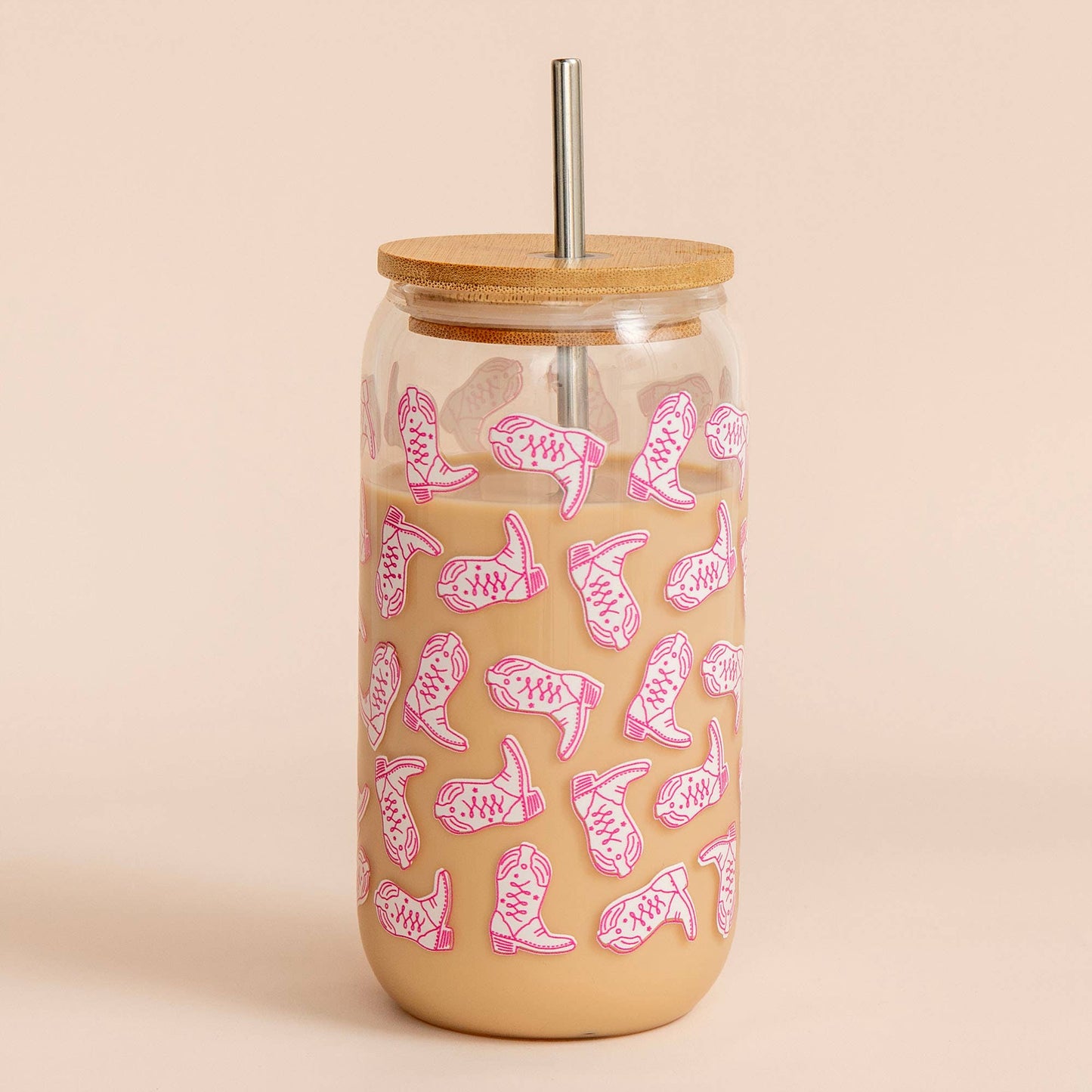 Western Cowgirl Boots Glass Can