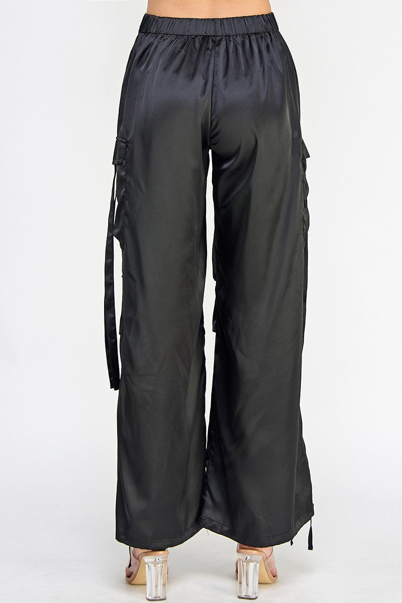 Work Day Satin Cargo Pants