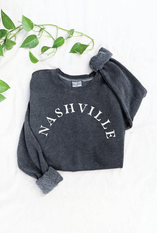NASHVILLE  Mineral Washed Graphic Sweatshirt