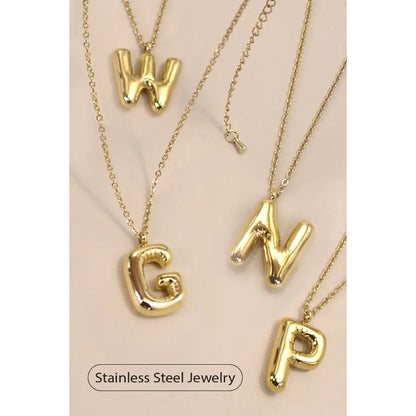 18K Stainless Steel Tarnish Free Initial Necklace | 80N650