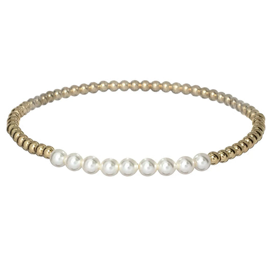 Bara Boheme Colette | Stretchy Anti-Tarnish Gold Filled & Pearls Bracelet