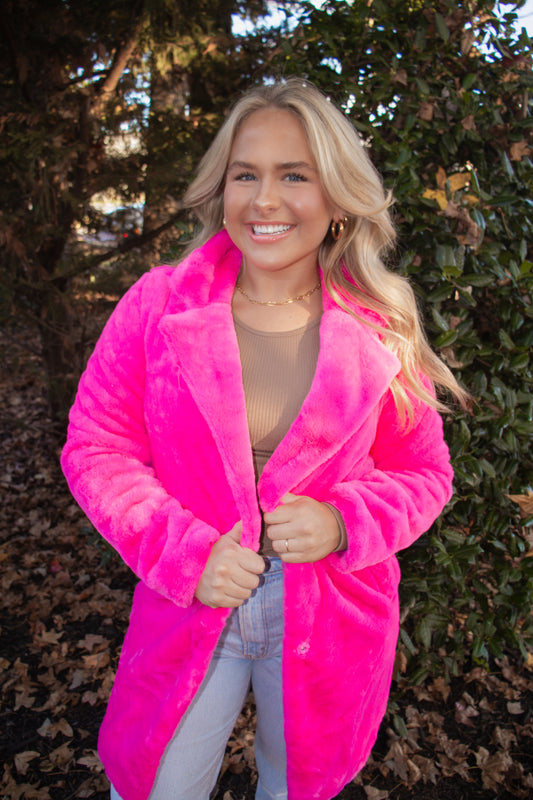 The Pink Teddy Long Coat