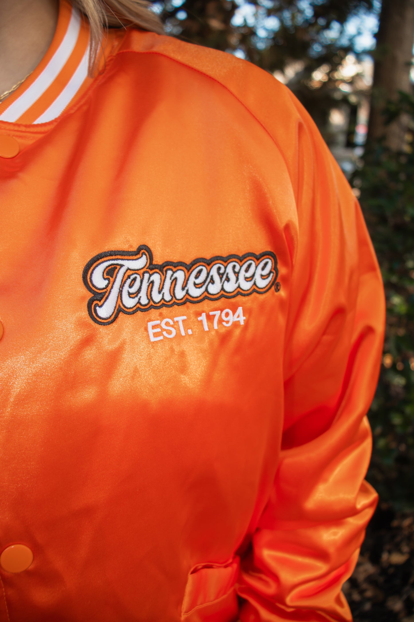 Tennessee Vols Orange Embroidered Satin Jacket