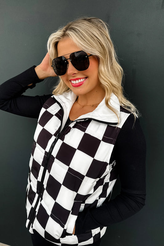 PREORDER- CHECKER PUFFER VEST