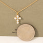 Pearly Studded Cross Pendant Necklace