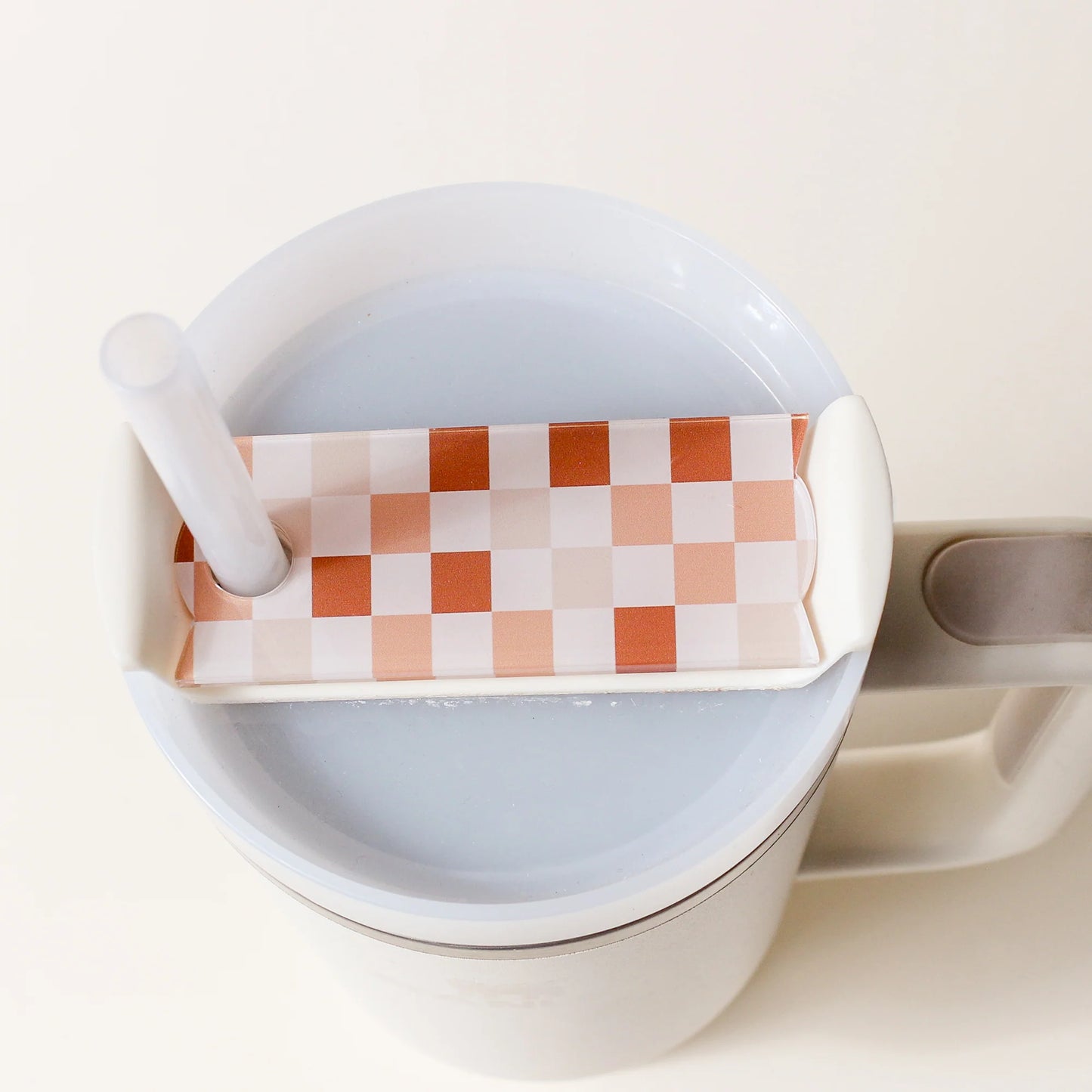 Checkered Tumbler Lid Tag