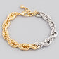 Two Tone Rope Chain Bracelet