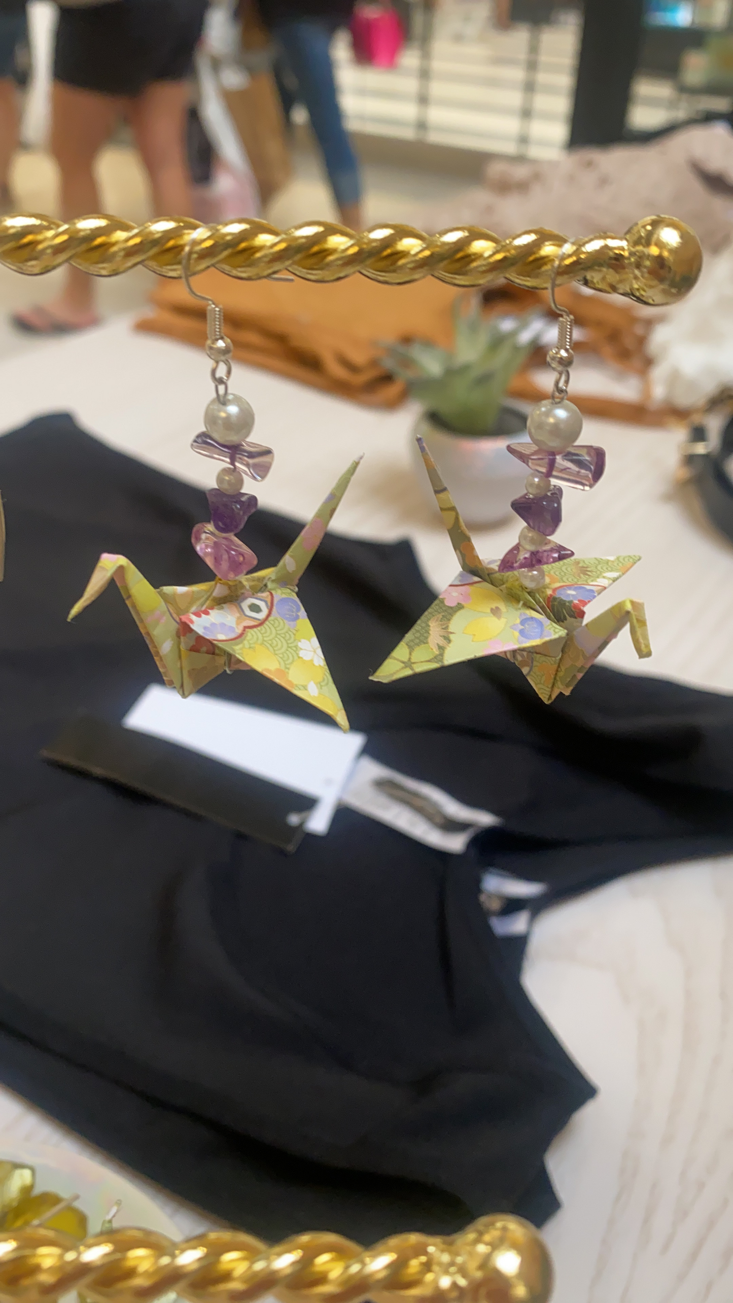 Handmade Origami Bird Earrings